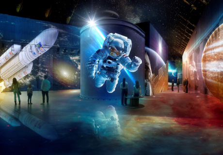 promotional visual for immersive exhibition Destination Cosmos